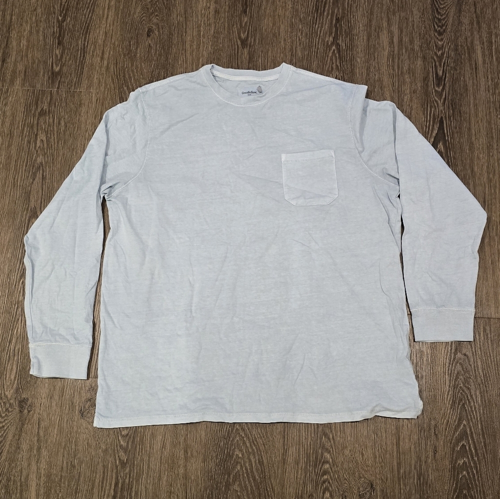 Goodfellow & Co Men's Light Gray Blue Long Sleeve Tee